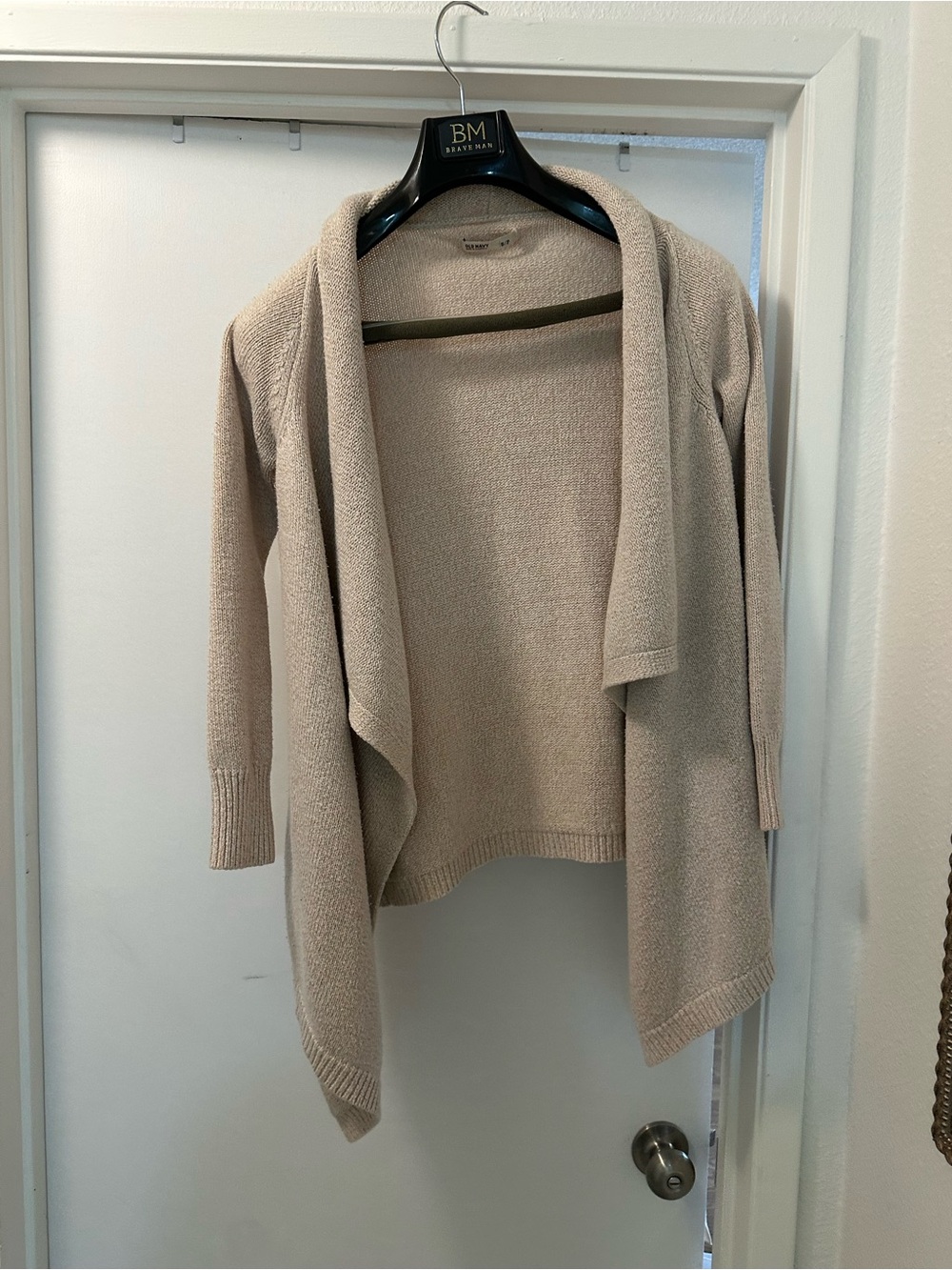 Old Navy Beige Open-Front Draped Cardigan